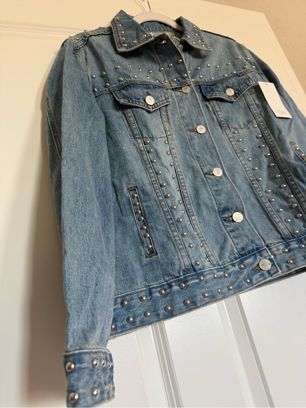 NWT TOBI Studded Denim Jacket Small | 100% Cotton Western Moto Festival - Picture 4 of 7